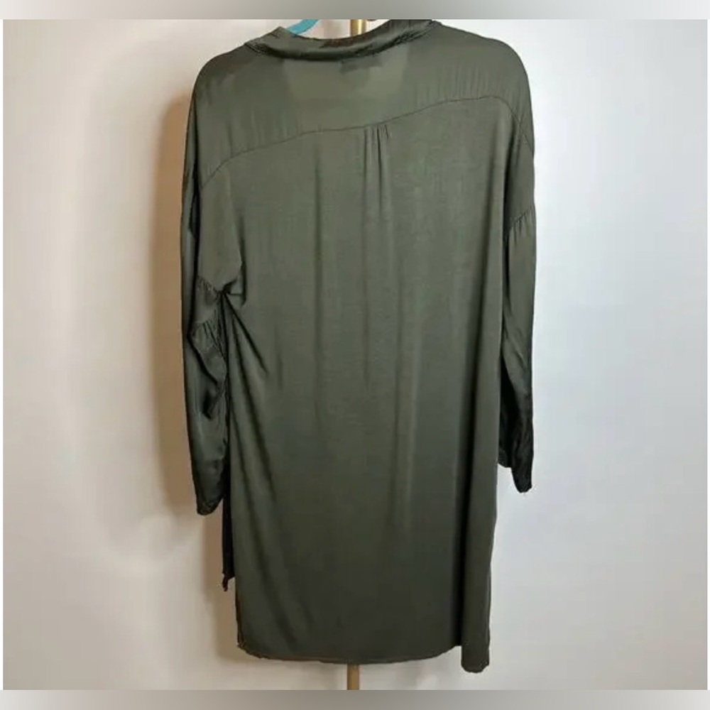Sofia Made In Italy Womens Green Dress 1/2 buttons Up Size M Front Pocket - Picture 3 of 5
